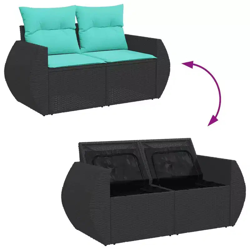 vidaXL Modular Patio Sofa Set with Cushions