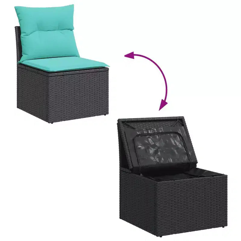 vidaXL Modular Patio Sofa Set with Cushions