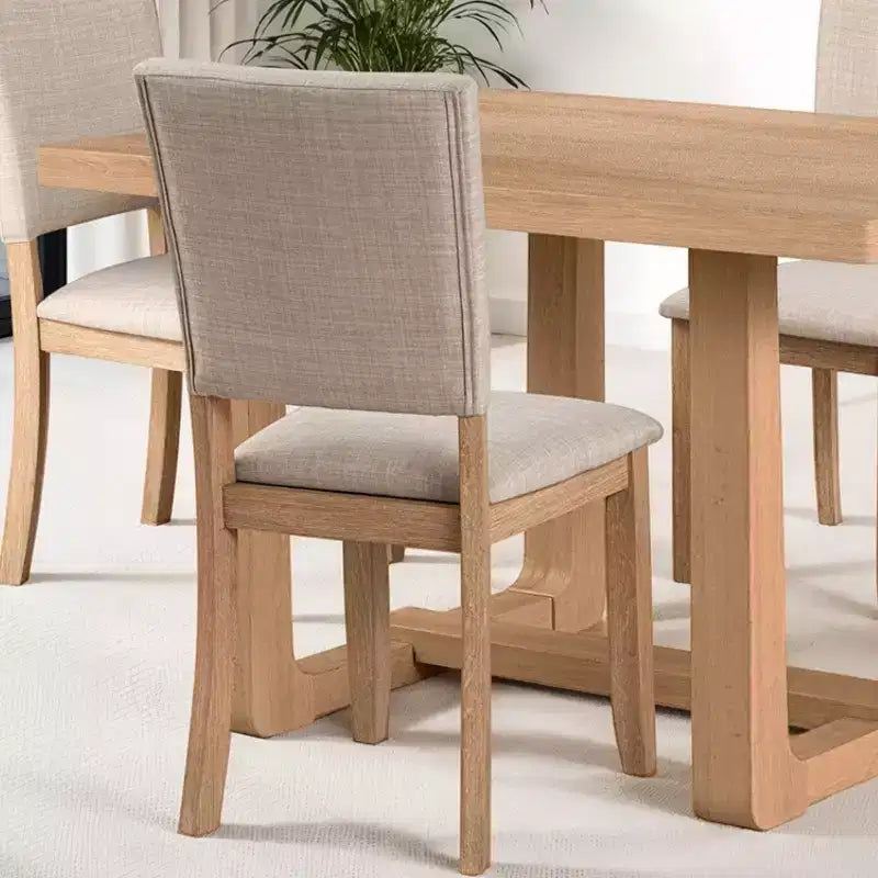 GDFStudio Carter Transitional 5-Piece Wood Dining Table Set with Upholstered Chairs
