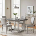 GDFStudio Carter Transitional 5-Piece Wood Dining Table Set with Upholstered Chairs