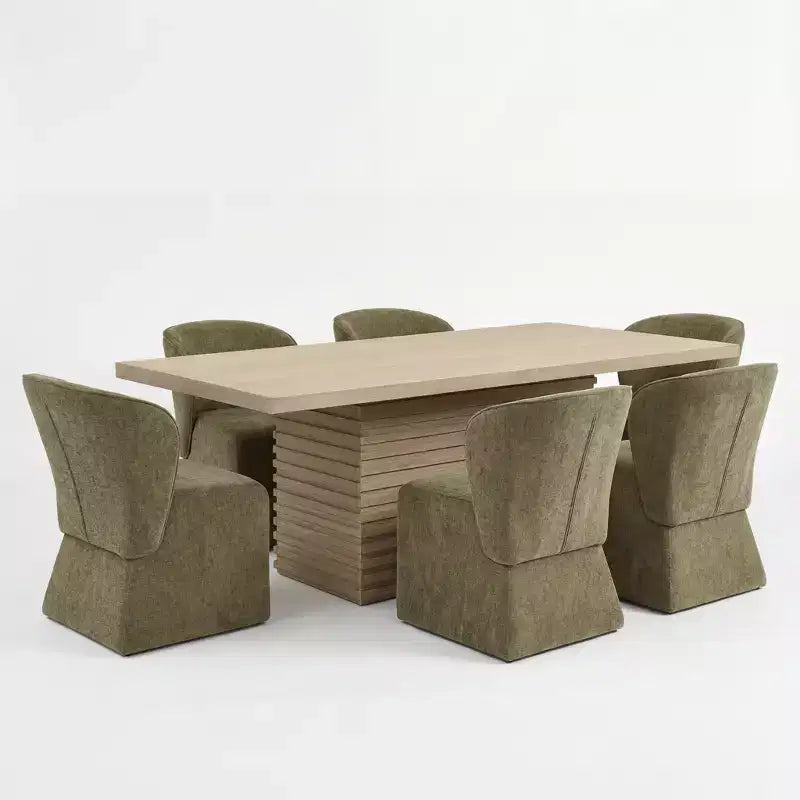 Christopher Knight Home Wichai Modern 7 Piece Wooden and Metal Dining Set with Upholstered Chairs