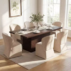 Christopher Knight Home Wichai Modern 7 Piece Wooden and Metal Dining Set with Upholstered Chairs