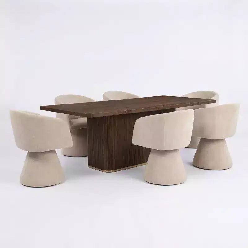 Christopher Knight Home Busaba Modern 7 Piece Wooden and Metal Dining Set with 180 Swivel Chairs