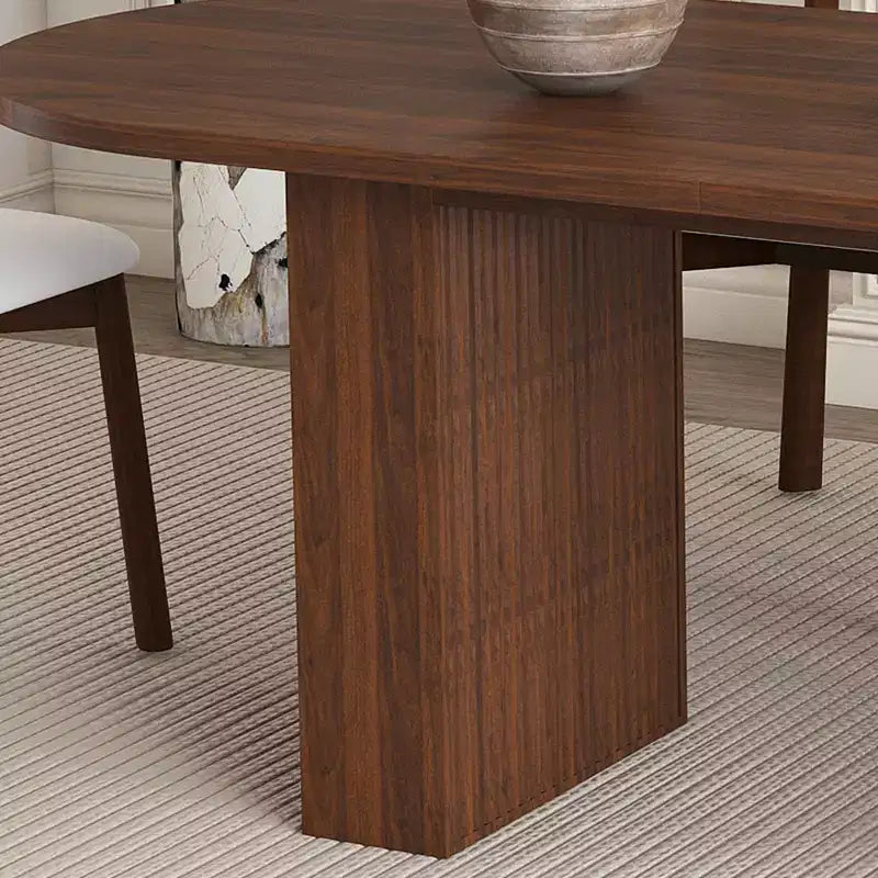GDFStudio Hayden 62,9-inch ovale houten eetkamerset in boerderijstijl voor 4 personen