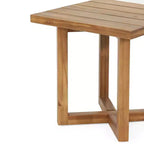 Christopher Knight Home Ming Modern Acacia Patio Double Sunlounge Set with Square Slatted End Table