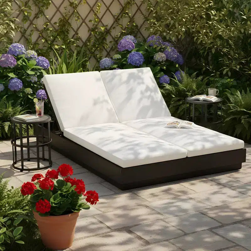 Christopher Knight Home Rizky moderne 3-delige acaciahouten loungeset voor twee voor op het terras, met rugleuningen met 5 standen en tafel