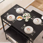 Eetkamertafelset voor 4 personen met gestoffeerde banken en 2 krukken, moderne ruimtebesparende ontbijttafel voor de keuken