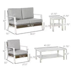 GDFStudio Gerda 5-Piece Outdoor Aluminum Conversation Set with Cushions, Coffee Table and Side Table