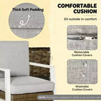 GDFStudio Gerda 5-Piece Outdoor Aluminum Conversation Set with Cushions, Coffee Table and Side Table
