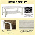 GDFStudio Gerda 5-Piece Outdoor Aluminum Conversation Set with Cushions, Coffee Table and Side Table