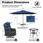 UPTIOT Outdoor Relaxation Set with Rocking Chairs, Side Tables & Sunshade Umbrella for Patio