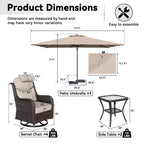 UPTIOT Outdoor Relaxation Set with Rocking Chairs, Side Tables & Sunshade Umbrella for Patio