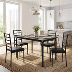 COZONY 5 Piece Kitchen Table and Chairs Set for 4, Rectangular Dining Table Set with 4 Upholstered Chairs, Space Saving Dinette Set