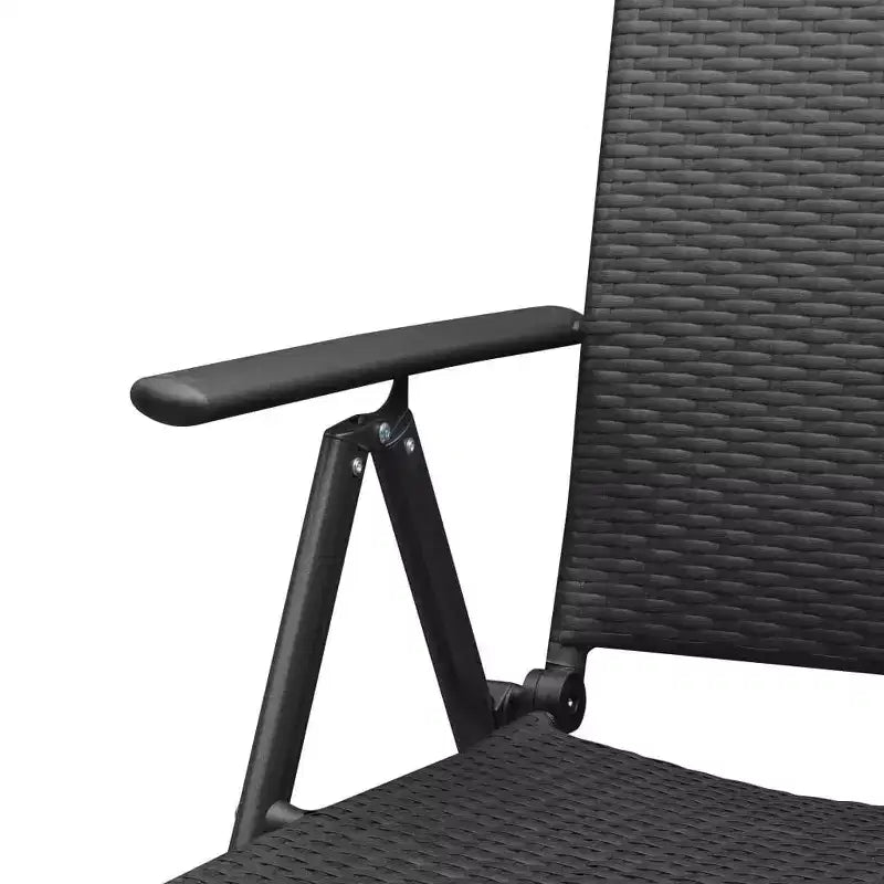 vidaXL Dining Set Black PE Rattan, Aluminum, Glass Small