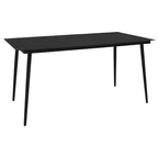 vidaXL Dining Set Black Poly rattan Large Stackable Outdoor Dining Set