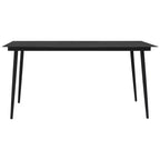 vidaXL Dining Set Black Poly rattan Large Stackable Outdoor Dining Set