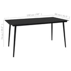 vidaXL Dining Set Black Poly rattan Large Stackable Outdoor Dining Set