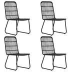 vidaXL Dining Set Black Poly rattan Large Stackable Outdoor Dining Set