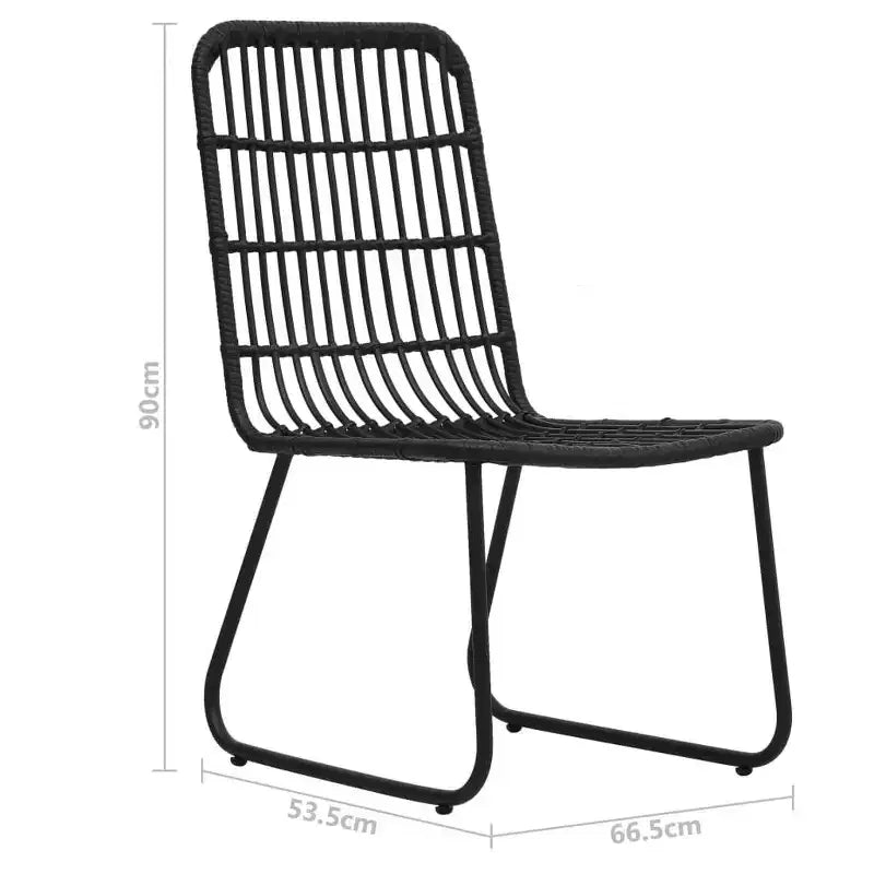 vidaXL Dining Set Black Poly rattan Large Stackable Outdoor Dining Set