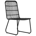 vidaXL Dining Set Black Poly rattan Large Stackable Outdoor Dining Set