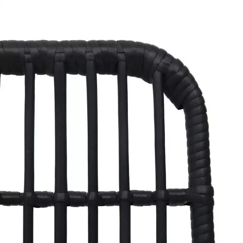 vidaXL Dining Set Black Poly rattan Large Stackable Outdoor Dining Set