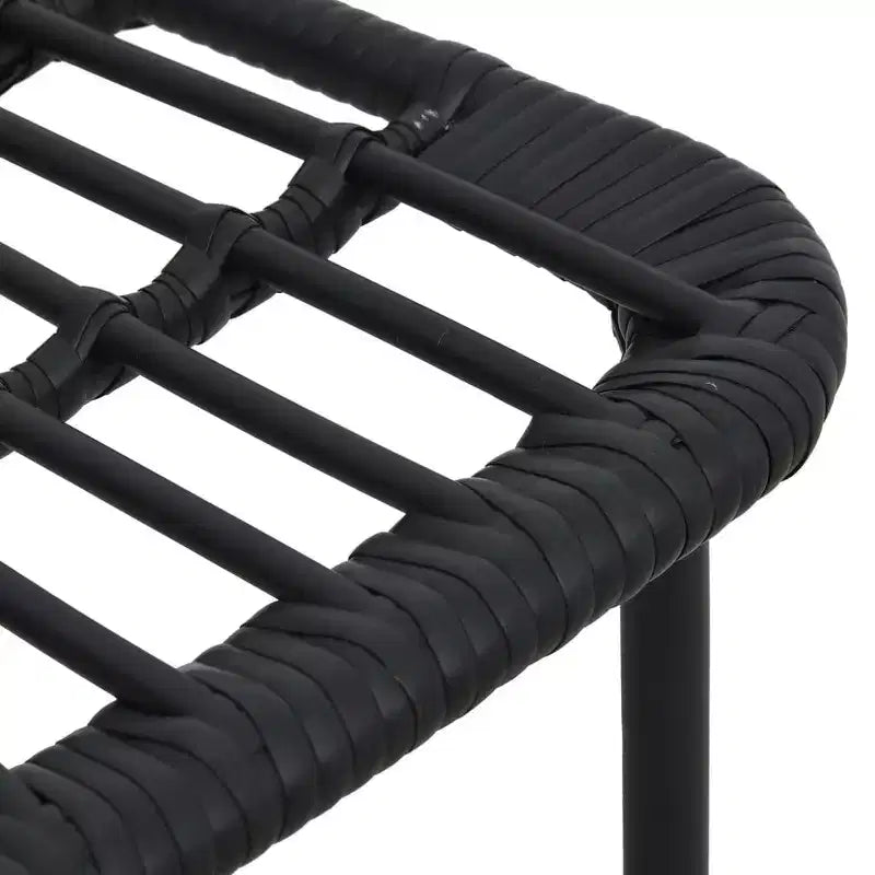 vidaXL Dining Set Black Poly rattan Large Stackable Outdoor Dining Set