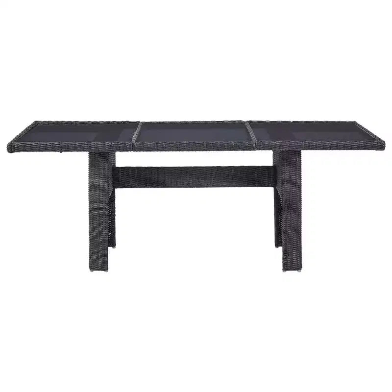 vidaXL Dining Set Black PE rattan 7 Piece Removable Covers