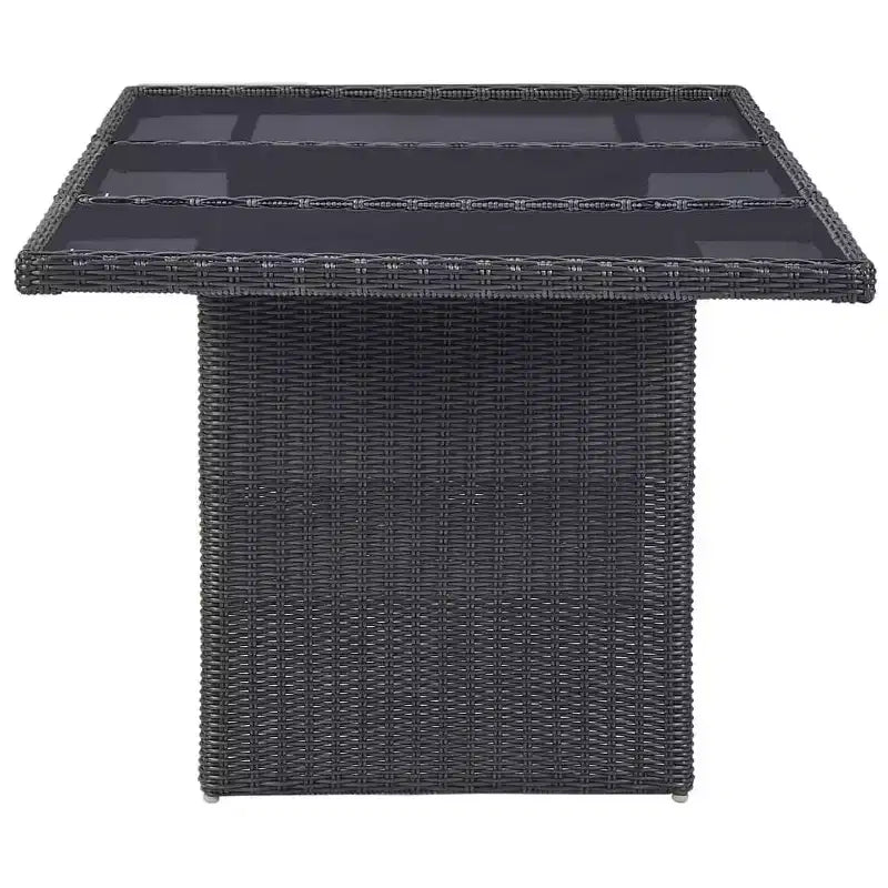 vidaXL Dining Set Black PE rattan 7 Piece Removable Covers