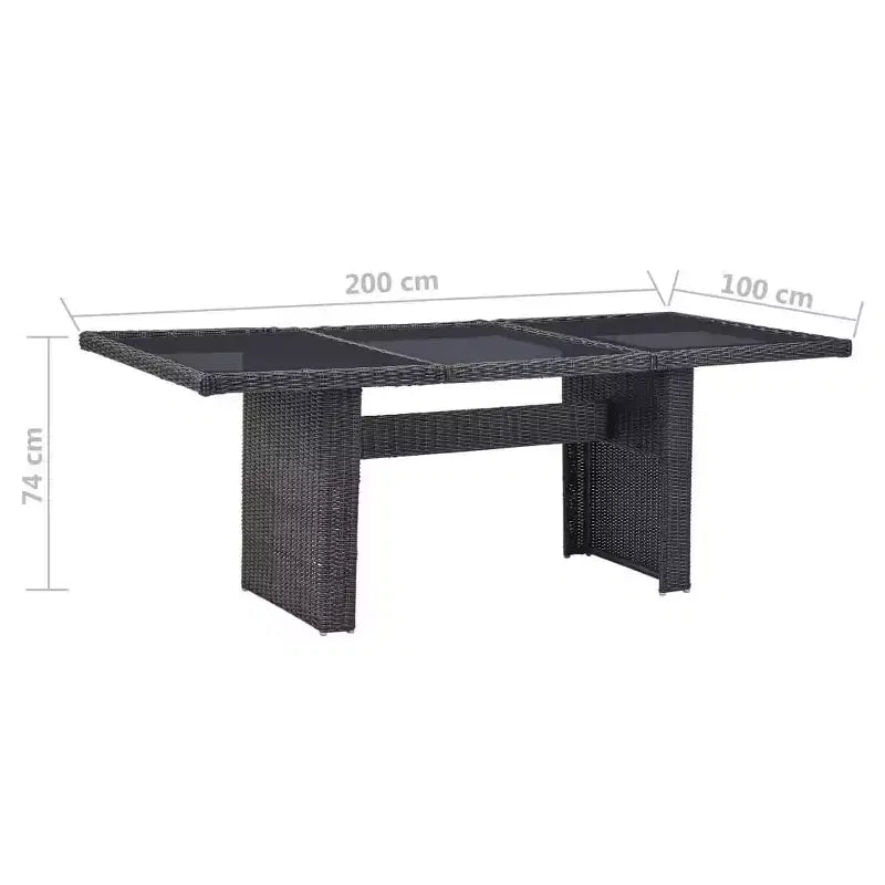 vidaXL Dining Set Black PE rattan 7 Piece Removable Covers