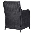 vidaXL Dining Set Black PE rattan 7 Piece Removable Covers