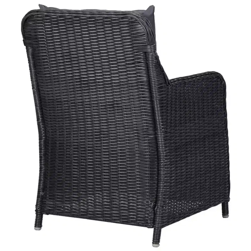 vidaXL Dining Set Black PE rattan 7 Piece Removable Covers