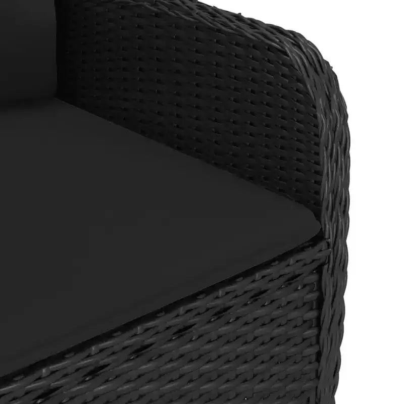 vidaXL tuin-eetset zwart, polyrotan, staal, acaciahout, polyester