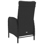 vidaXL tuin-eetset zwart, polyrotan, staal, acaciahout, polyester