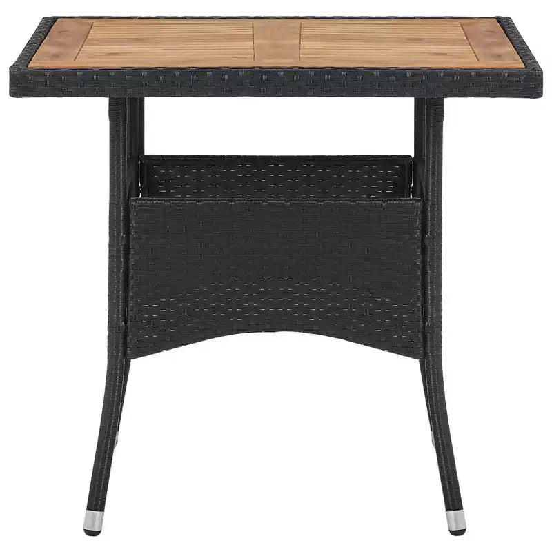 vidaXL tuin-eetset zwart, polyrotan, staal, acaciahout, polyester