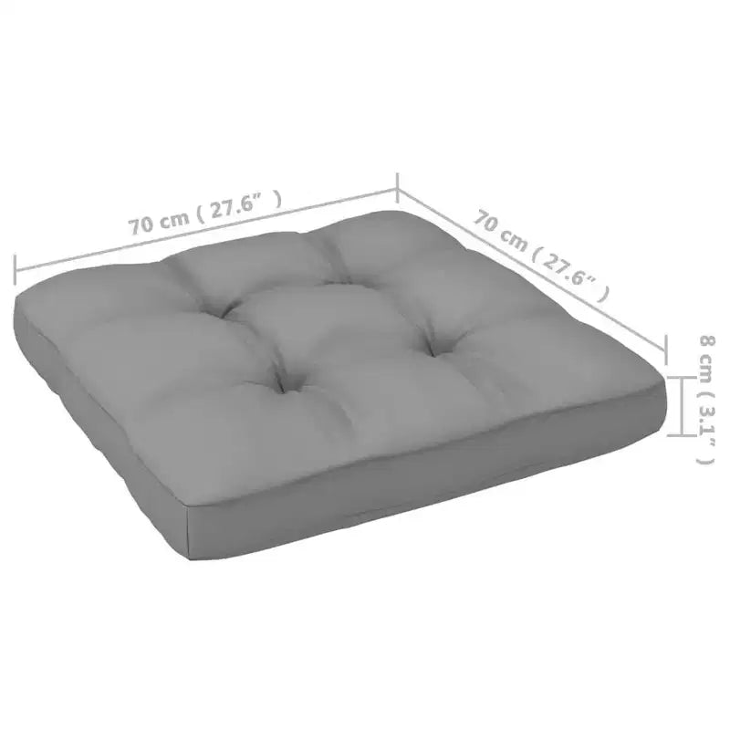 vidaXL Garden Lounge Set Gray, Pine Solid Pine Wood, Polyester Large