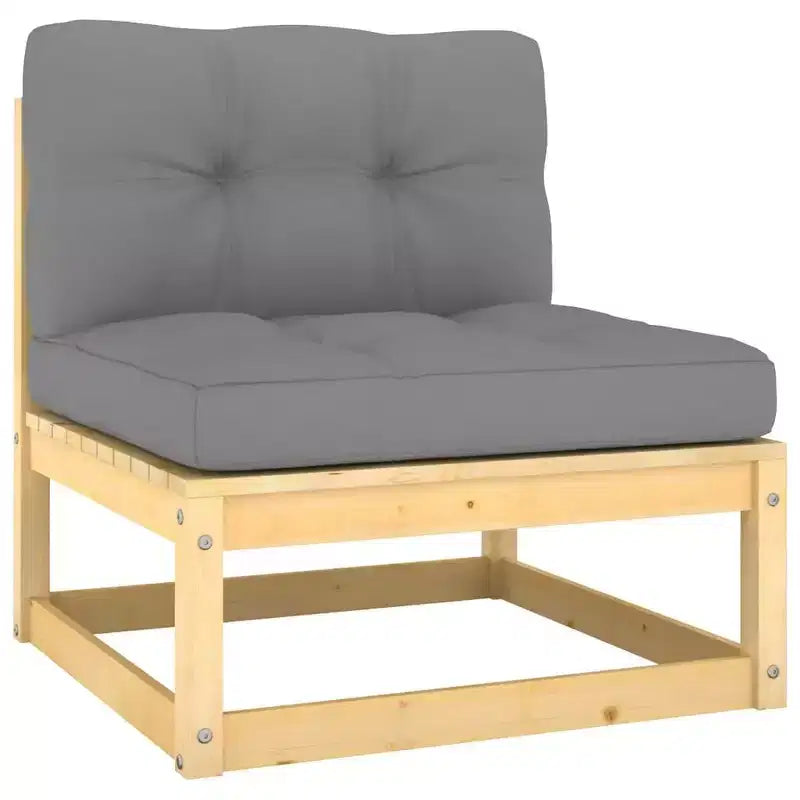 vidaXL Garden Lounge Set Grey cushions Solid pinewood Large Modular