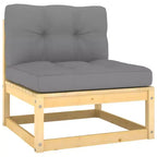 vidaXL Garden Lounge Set Grey cushions Solid pinewood Large Modular