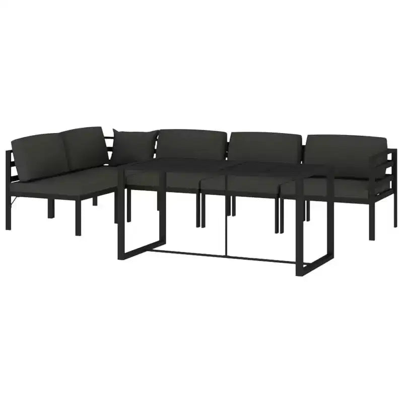 vidaXL Garden Lounge Set Anthracite Aluminum Large Modular