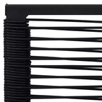 vidaXL eetkamerset van zwart gepoedercoat staal, PVC-holrattan en glas
