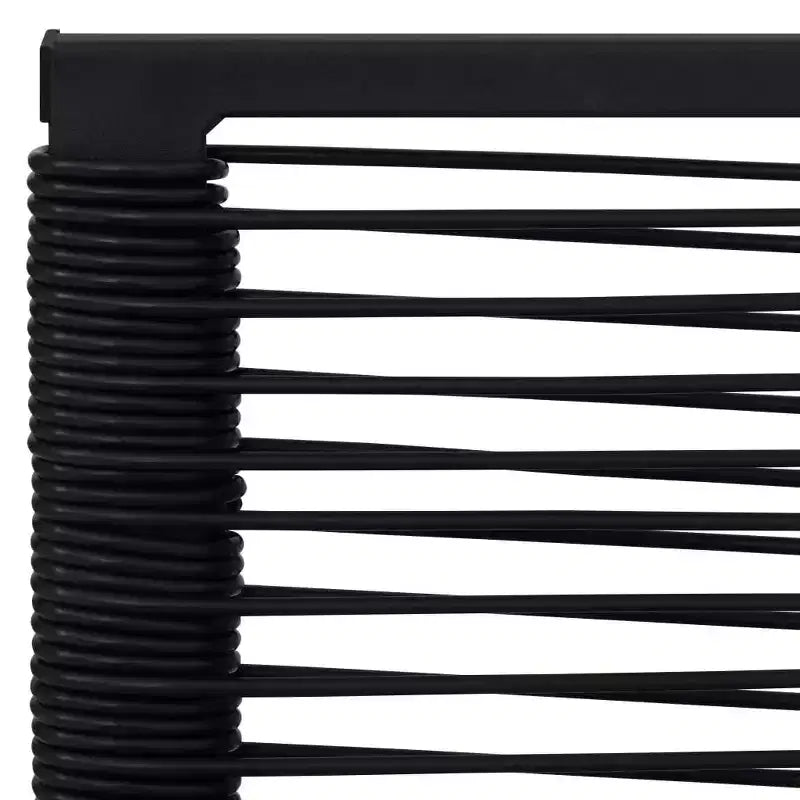 vidaXL eetkamerset van zwart gepoedercoat staal, PVC-holrattan en glas