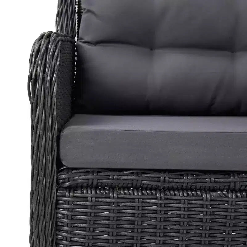 vidaXL Dining Set Black, Dark Gray Solid acacia wood Large