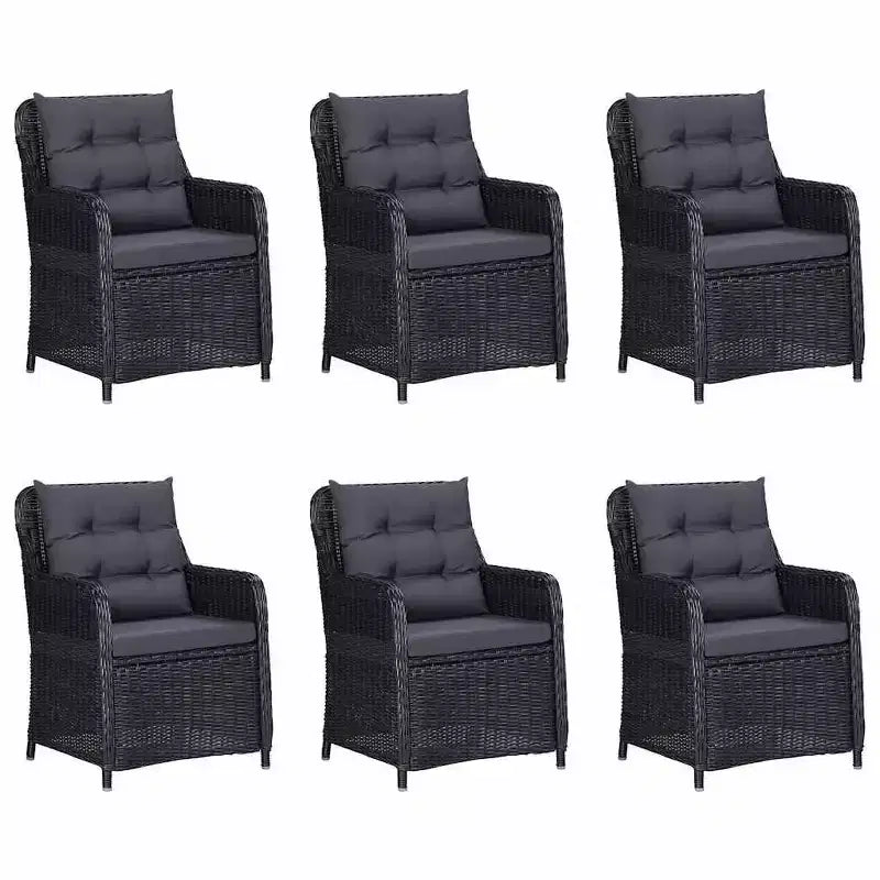 vidaXL Dining Set Black, Dark Gray Solid acacia wood Large