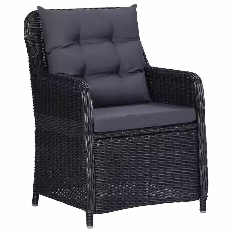 vidaXL Dining Set Black, Dark Gray Solid acacia wood Large