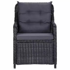 vidaXL Dining Set Black, Dark Gray Solid acacia wood Large