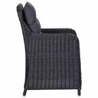 vidaXL Dining Set Black, Dark Gray Solid acacia wood Large