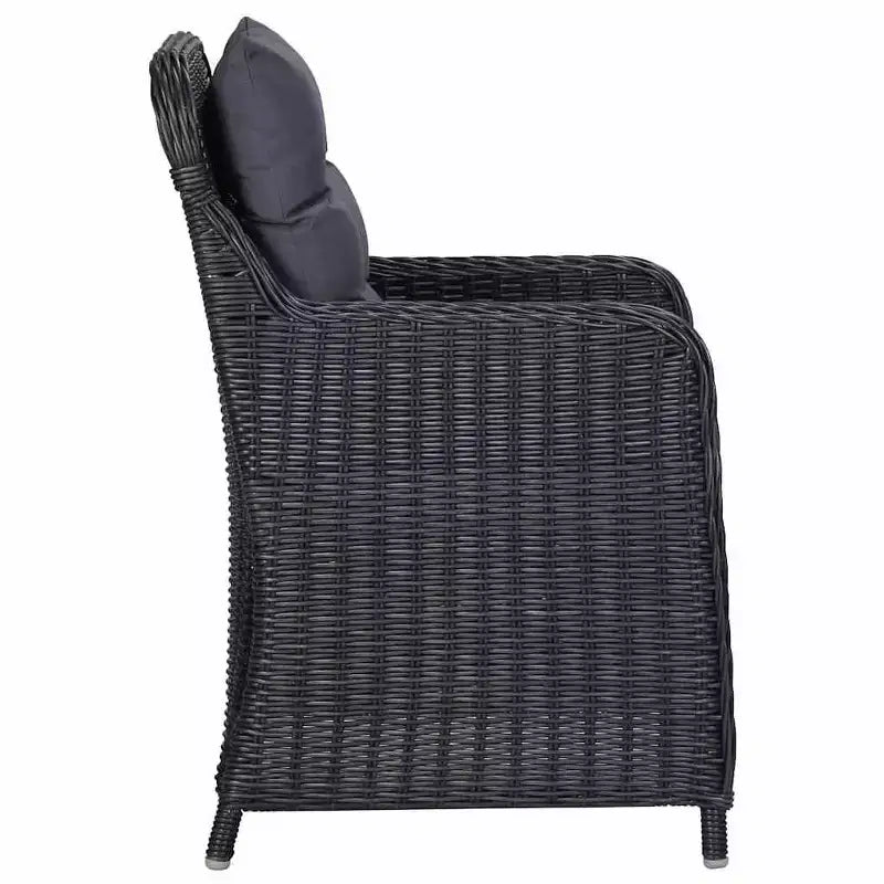 vidaXL Dining Set Black, Dark Gray Solid acacia wood Large