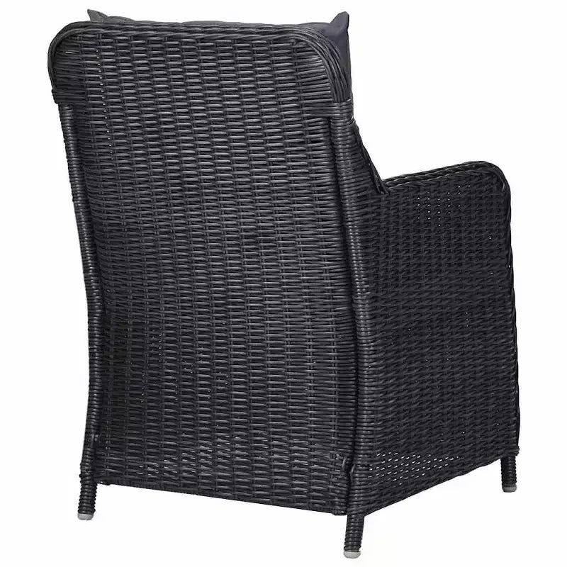 vidaXL Dining Set Black, Dark Gray Solid acacia wood Large