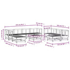 vidaXL Garden Lounge Set White Solid pine wood Large Modular