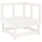 vidaXL Garden Lounge Set White Solid pine wood Large Modular