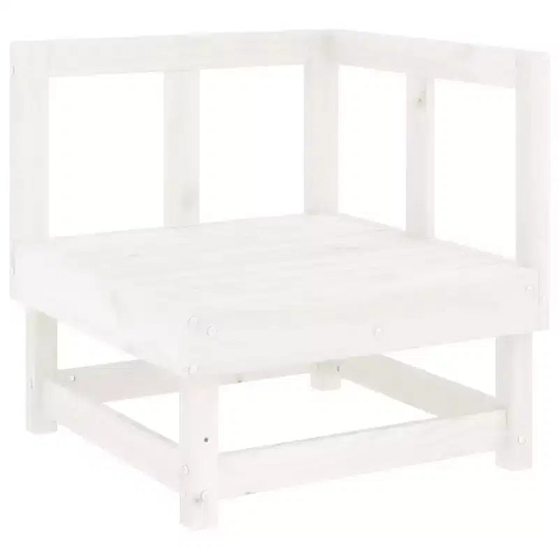 vidaXL Garden Lounge Set White Solid pine wood Large Modular